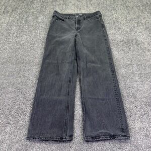 Old Navy Jeans Womens 14 Gray High Rise Sky-Hi Wide Leg Stretch Charcoal Wash